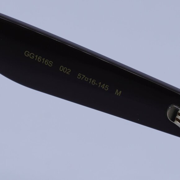 Gucci GG1616S 002 Sunglasses Bilayer Brown Rectangle Frame, Gold Lenses - Picture 5 of 10